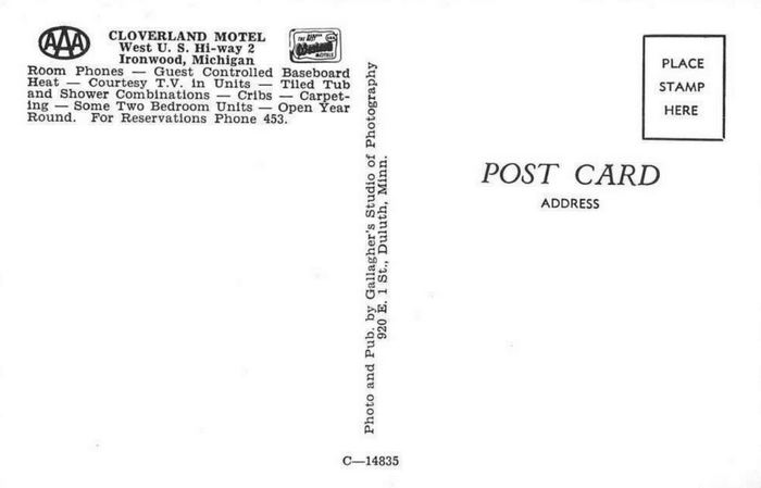 Budget Host Inn (Cloverland Court Motel, Cloverland Motel) - Old Postcard View (newer photo)